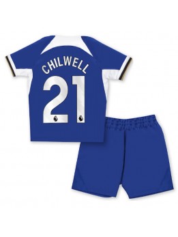 Otroški Nogometna dresi replika Chelsea Ben Chilwell #21 Domači 2023-24 Kratek rokav (+ hlače)